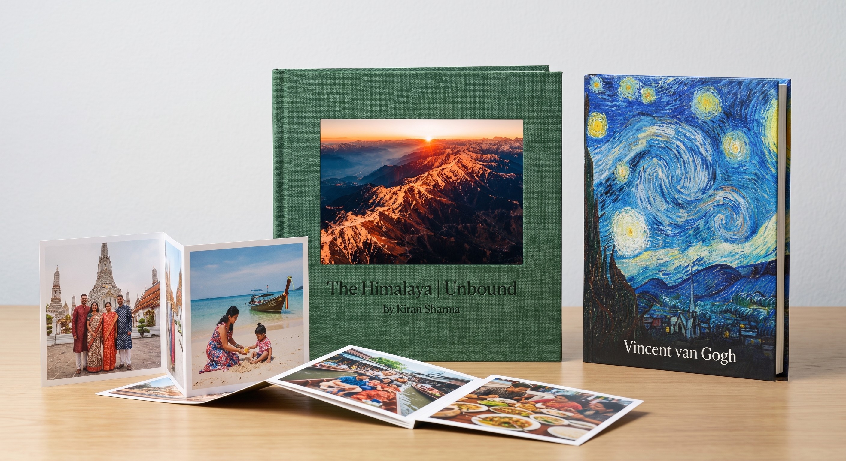 Binder photobooks, trade books, and art prints